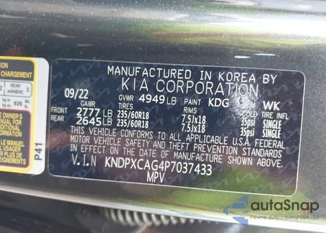 2023 Kia Sportage Hybrid Sx-Prestige z USA, uszkodzony, nr VIN KNDPXCAG4P7037433